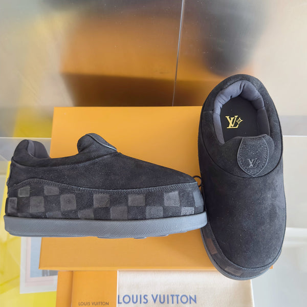 LV Yeti Slip On 20mm Black Embossed Damier Graphine Suede 459766