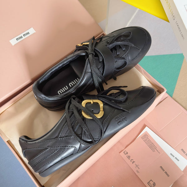 Miu Sneakers With Bucklee Black Leather 509755