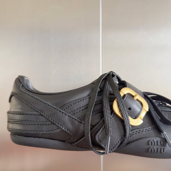 Miu Sneakers With Bucklee Black Leather 509755