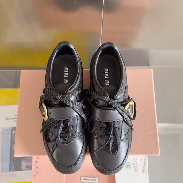 Miu Sneakers With Bucklee Black Leather 509755