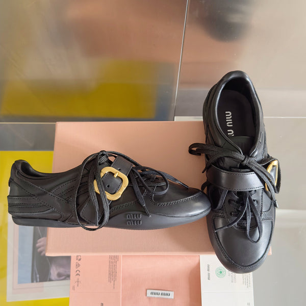 Miu Sneakers With Bucklee Black Leather 509755