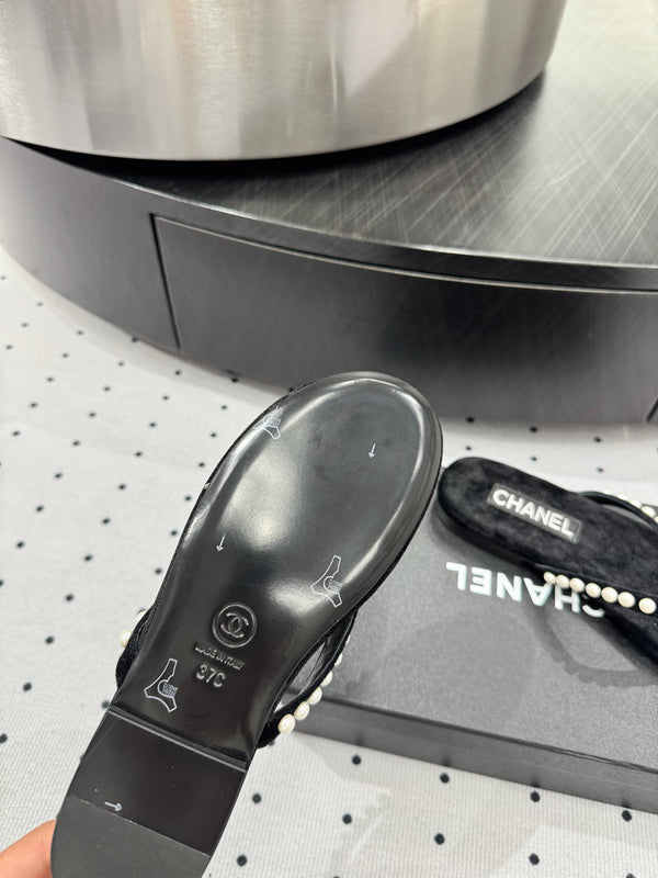 Ciabatte infradito CC Velluto Nero Perla