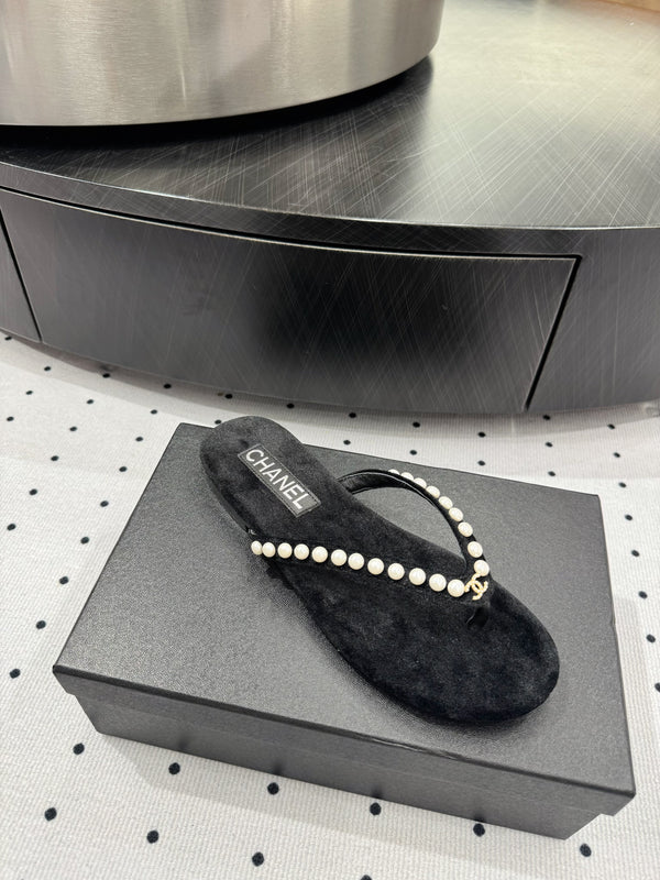 Ciabatte infradito CC Velluto Nero Perla