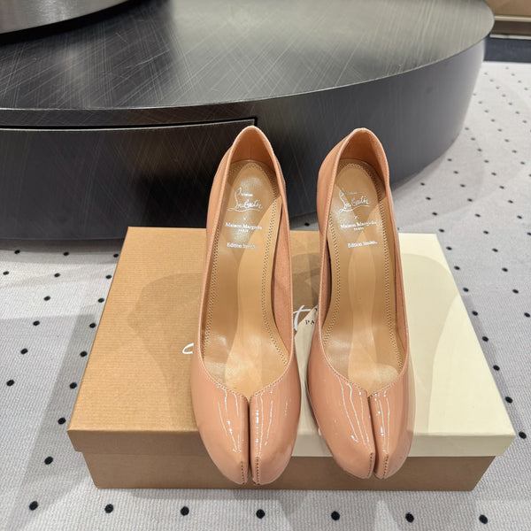 CL x Margiela 25 Pumps Beige 10cm Pelle Verniciata 296037