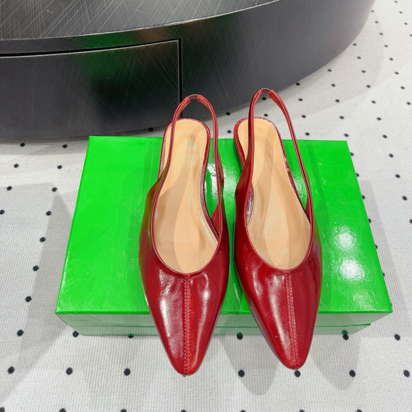 BV 26s Slingback Flats Red Calfskin