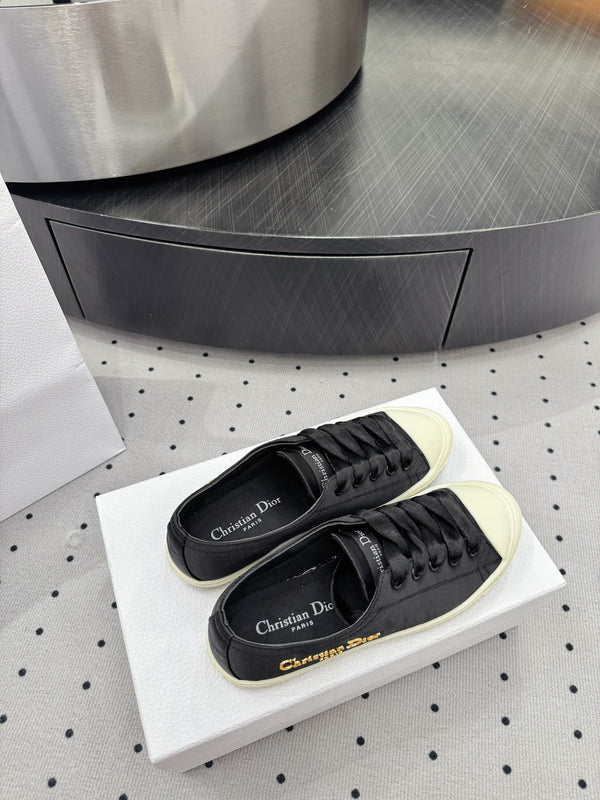 Dior Lucky Sneaker Black Satin 618071