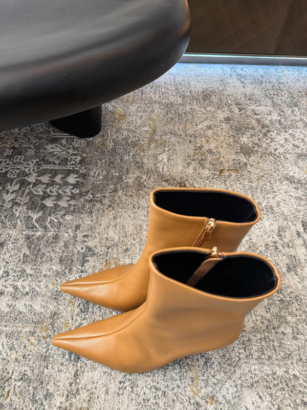 YSL 2025 Short Boot Tan Cowhide 571305