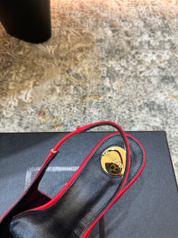 YSL Dakota Pumps 50mm Red Satin 637211