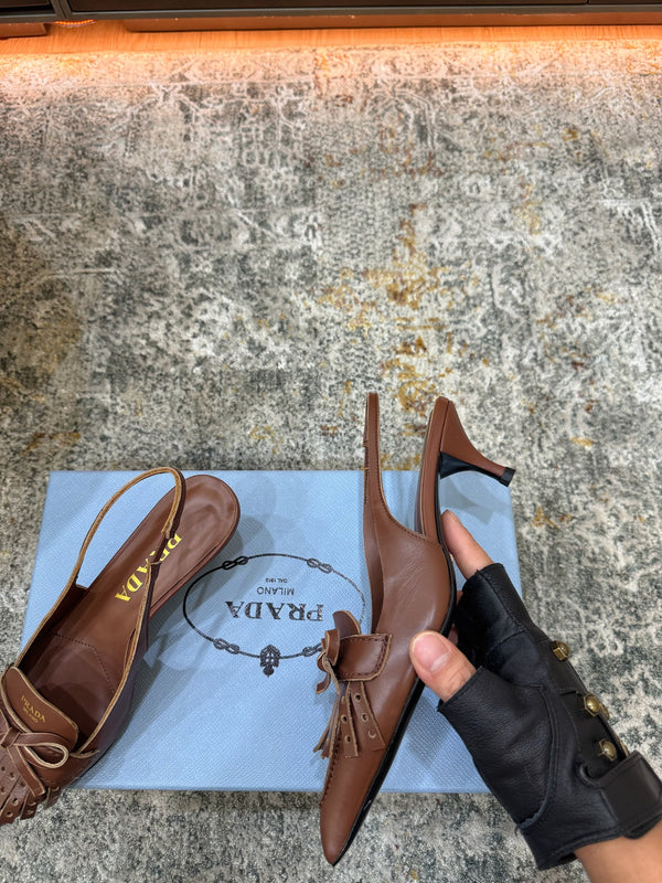 Pra 26s Slingback 6cm Coffee Cowhide 804086