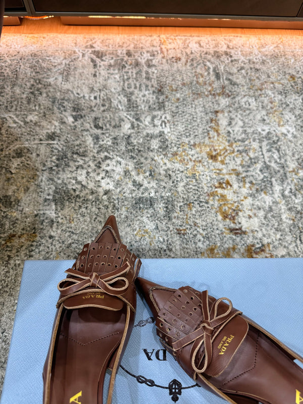 Pra 26s Slingback 6cm Coffee Cowhide 804086