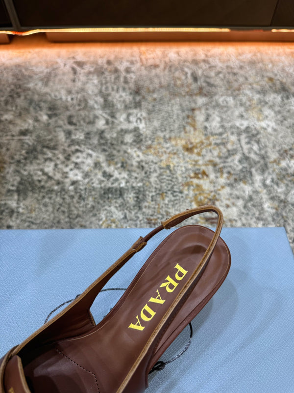 Pra 26s Slingback 6cm Coffee Cowhide 804086