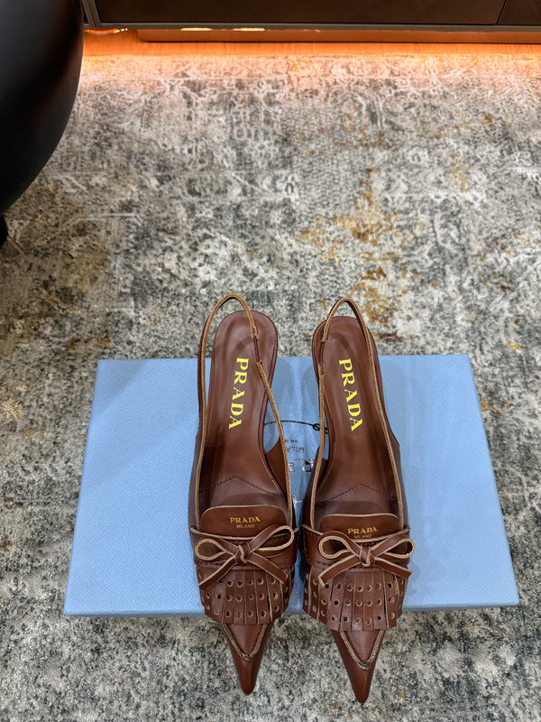 Pra 26s Slingback 6cm Coffee Cowhide 804086