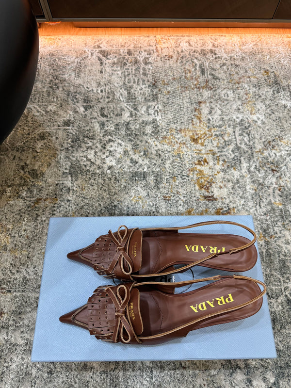 Pra 26s Slingback 6cm Coffee Cowhide 804086
