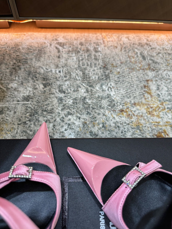 YSL 26FW Sandal 10.5cm Light Pink Silk 803988