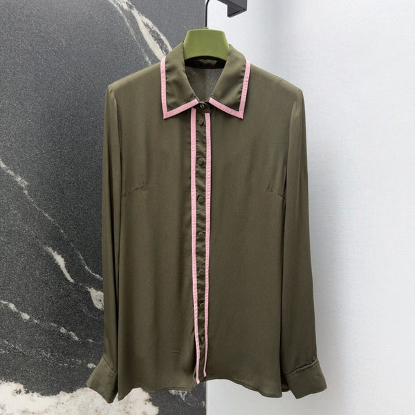 Gucci 25 Shirt Khaki Green Viscose