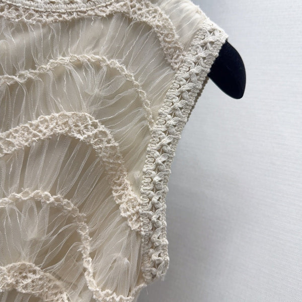 CD 25 Abito in tessuto di tulle bianco crema