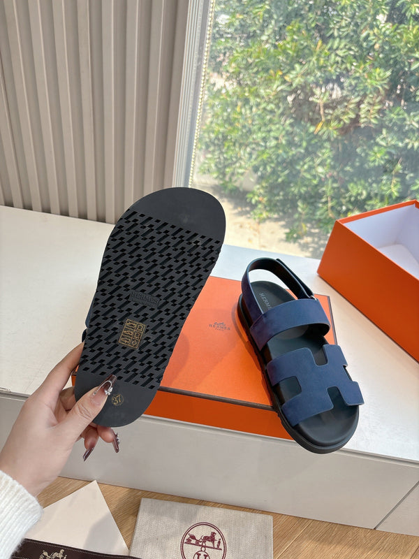 HM 25 Genius Sandal Dark Blue Suede Calfskin