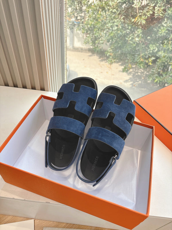 HM 25 Genius Sandal Dark Blue Suede Calfskin