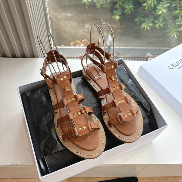 CL Lympia Gladiator Sandal In Tan Calfskin 319899