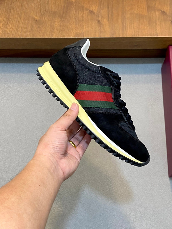 GG Men's Re-Motion Sneaker Black Suede Calfskin 719294