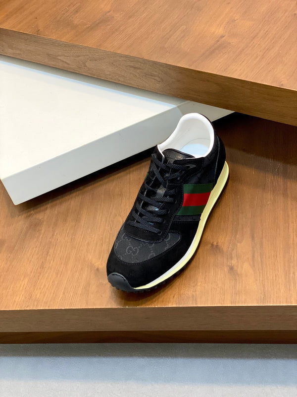 GG Men's Re-Motion Sneaker Black Suede Calfskin 719294