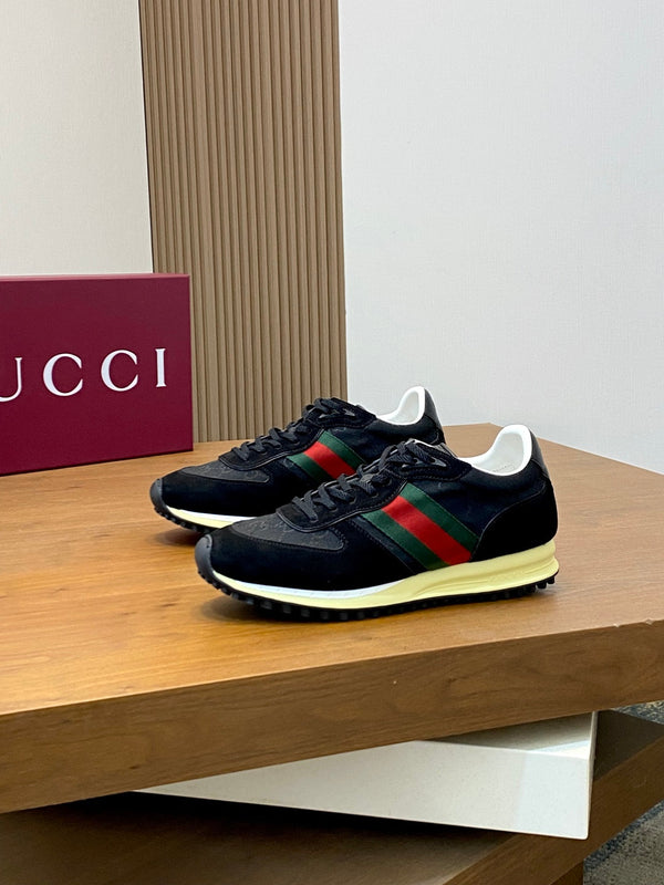 GG Men's Re-Motion Sneaker Black Suede Calfskin 719294