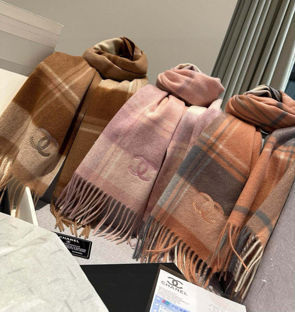 CC 25s Scarf 180cm Brown Cashmere 973462