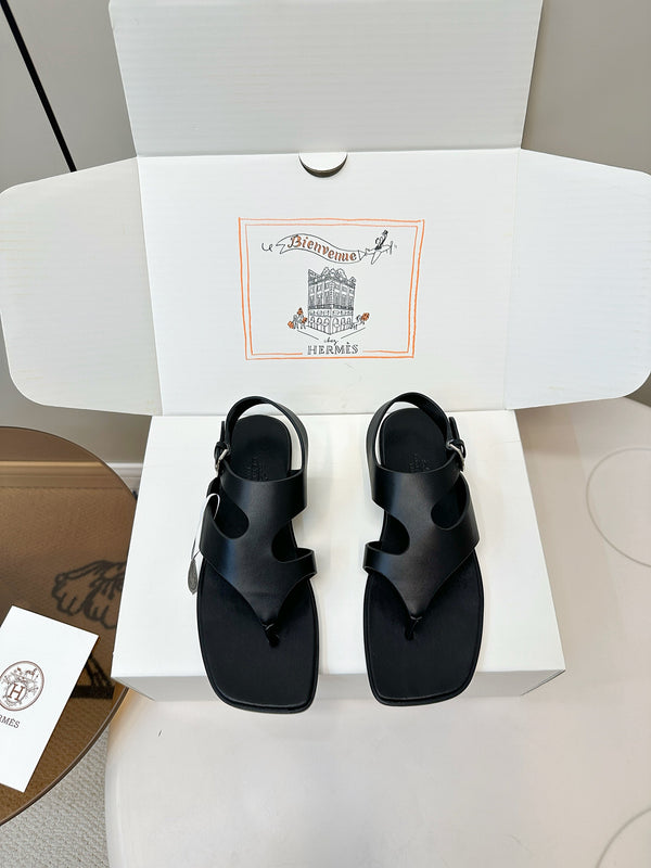 Sandali HM Karen in pelle di vitello nera 369788