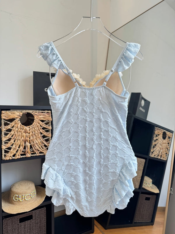 Chanel Ruffles And Floral One- Swimsuit 185848