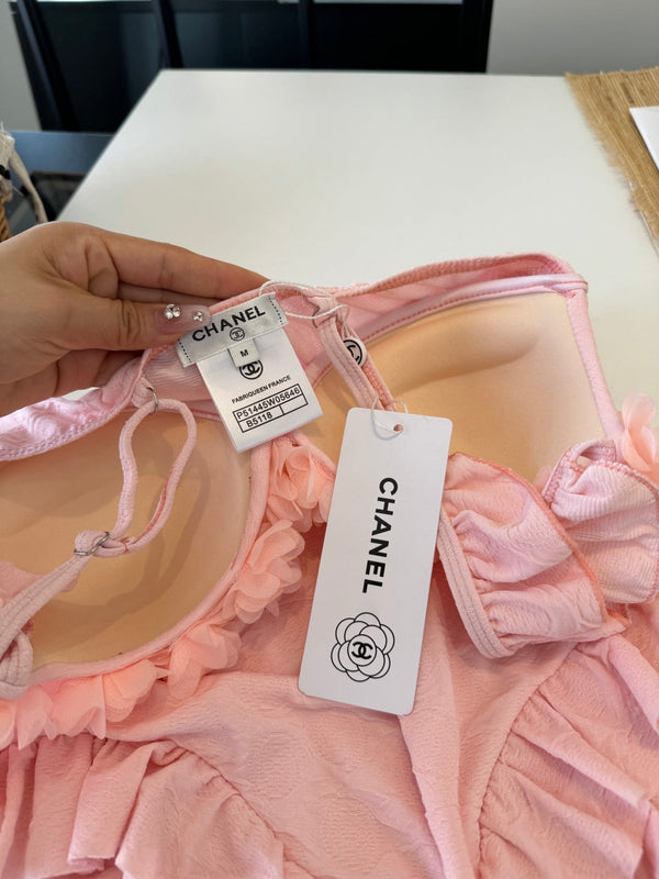Chanel Ruffles And Floral One-Piece Swimsuit 185849