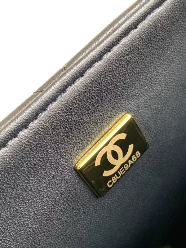 CC 25P Mini Flap Bag 23cm Black White Calfskin