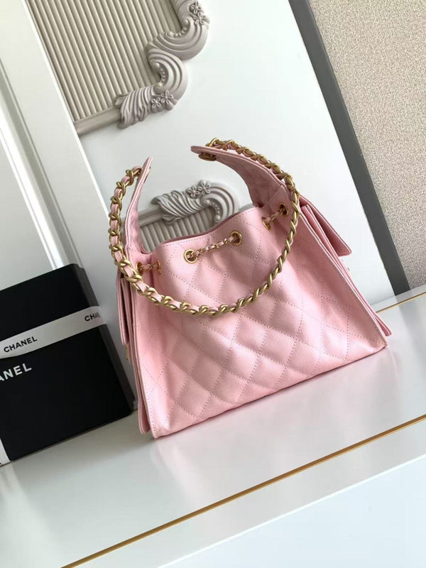 CC 25C Hobo Bag 30cm Pink Grained Calfskin