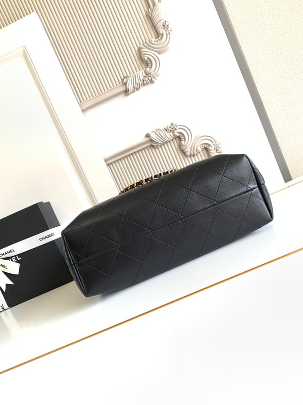 Chanel 2026 Shopping Bag 36cm Burgundy Black Suede Calfskin 348236