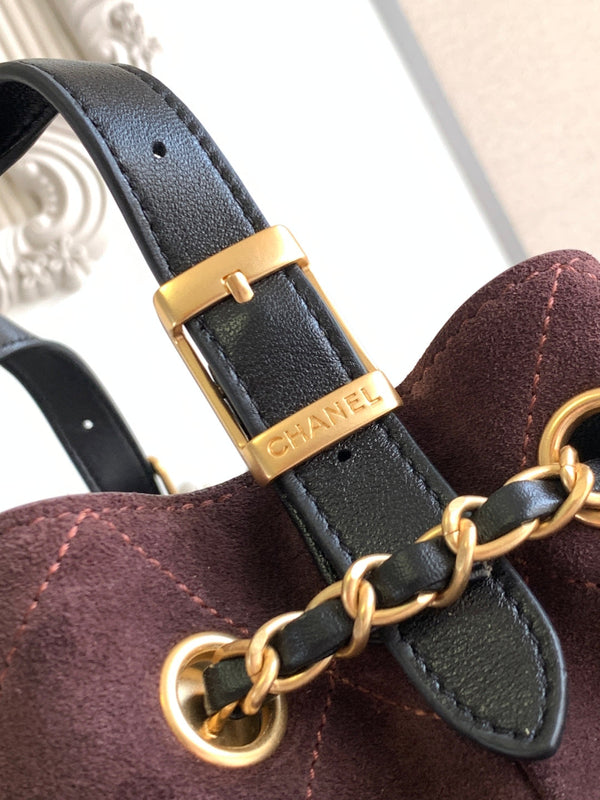 Chanel 2026 Shopping Bag 36cm Burgundy Black Suede Calfskin 348236