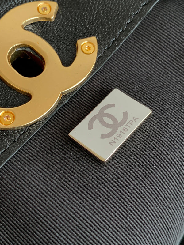 Chanel 2026 Shopping Bag 36cm Pink Black Suede Calfskin 348234