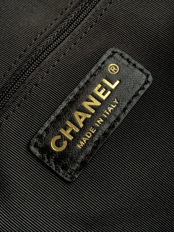 Chanel 2026 Stitched Shopping Bag 36cm Black Suede Calfskin 348237
