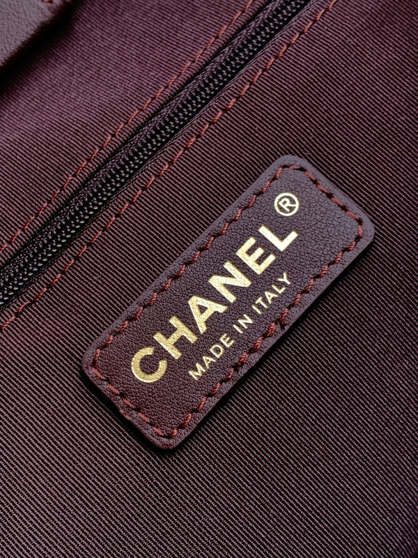 Chanel 2026 Stitched Shopping Bag 36cm Chocolate Calfskin 348238