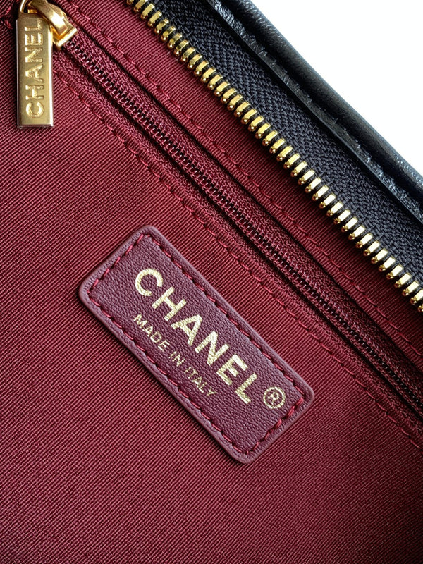 CC Hobo Bag With Chain 35cm Black Lambskin 277765 GHW