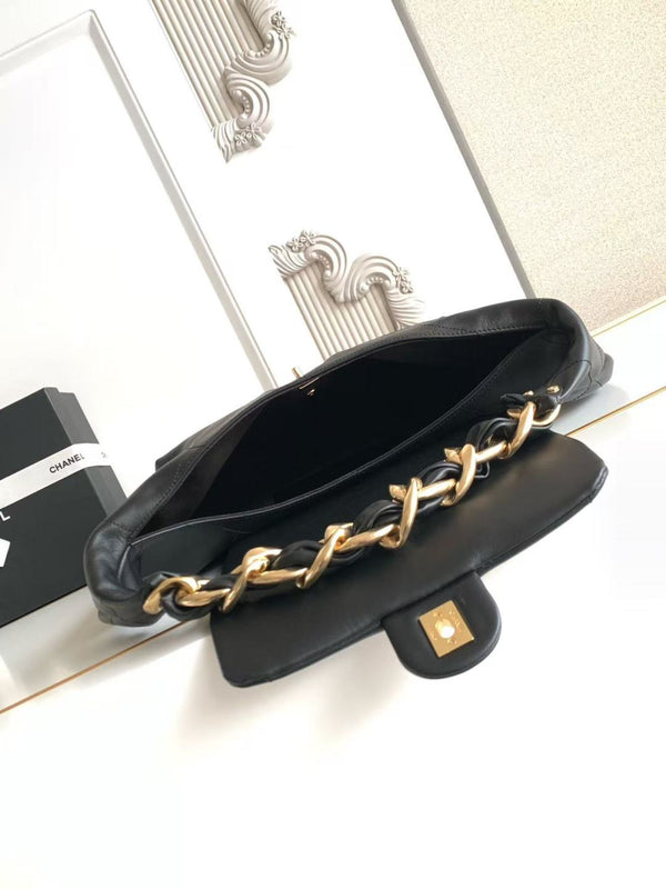 CC 2025 Bag 47cm Black Gold Calfskin 300853