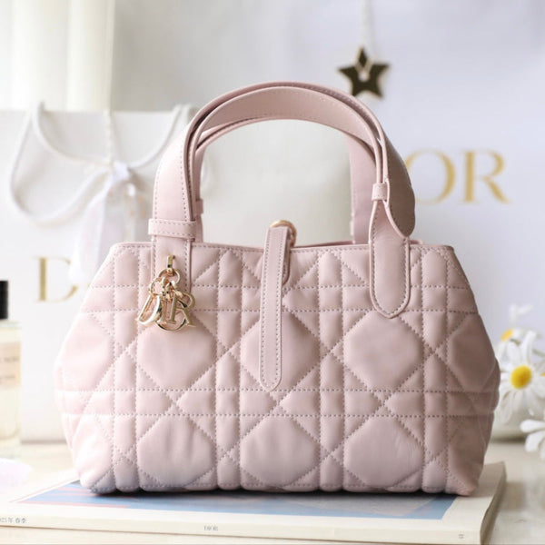 Borsa CD Toujours in pelle di vitello rosa
