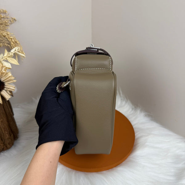 HM Kelly Jump Backpack Taupe Brown Cowhide Sliver Hardware 270042