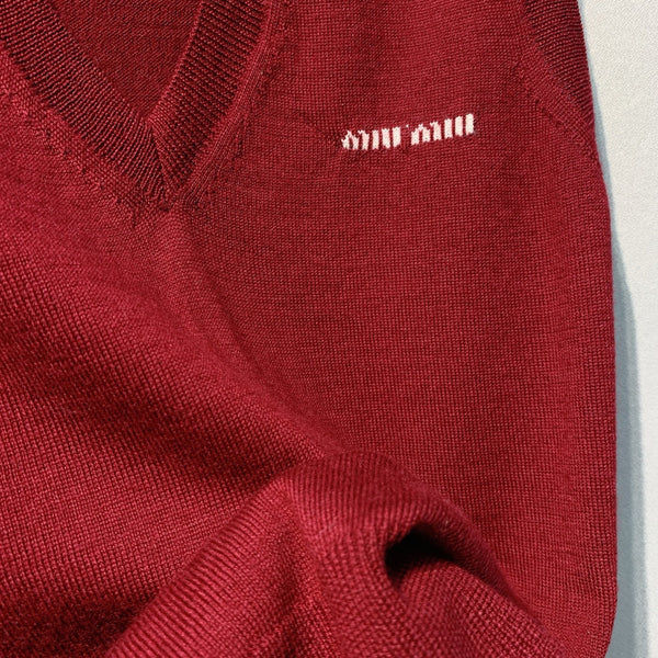 Miu Miu Sweater Vest Burgundy Wool 342085