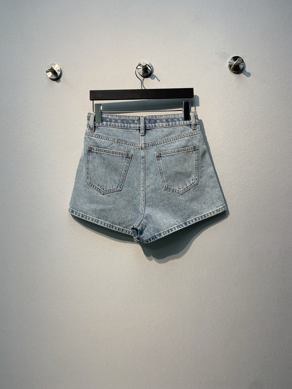 CC SS26 Short en jean taille haute et jambe large en coton bleu clair 350944