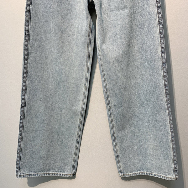 CC SS26 Wide-Leg Jeans with Logo Trim Light Blue Cotton 350939