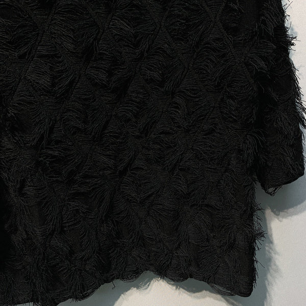 CC SS26 Haut en mousseline orné de plumes Noir mousseline 350963