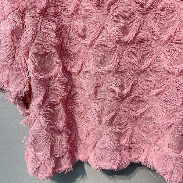 CC SS26 Haut en mousseline orné de plumes Rosette Pink Chiffon 350964