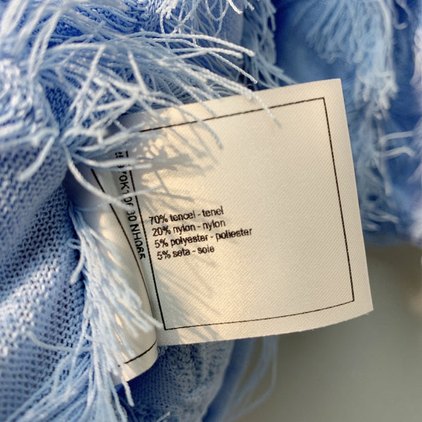 CC SS26 Haut en mousseline orné de plumes Bleu clair en mousseline 350966