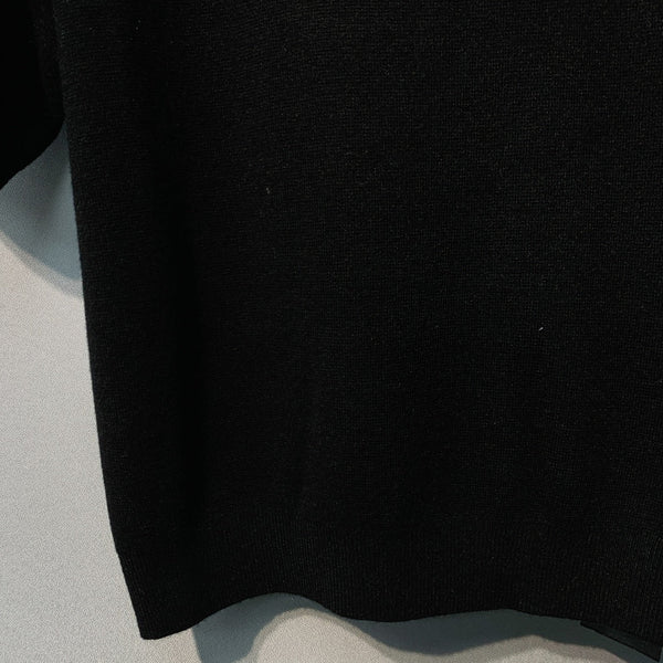 GG SS26 Knit Wool Top Embroidery Black Wool 350898