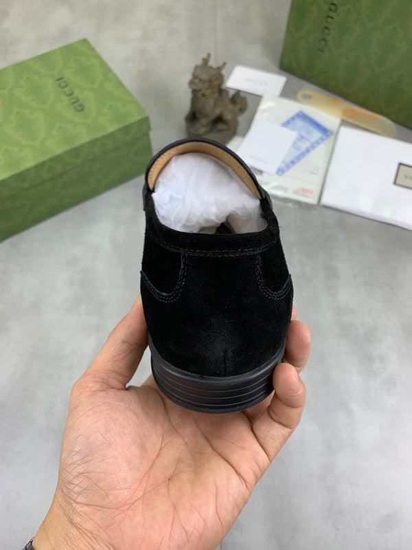 GG Men's Horsebit Loafer Black Suede 524777