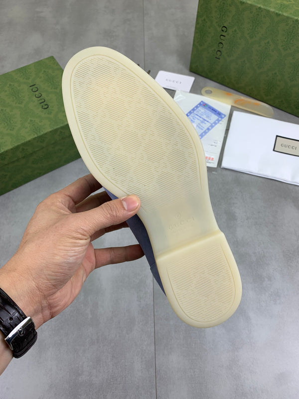 GG Men's Horsebit Loafer Blue Suede 524780